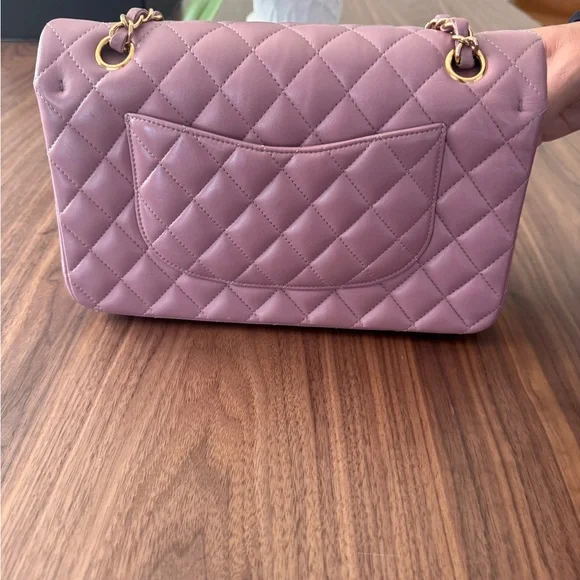 CHANEL Lambskin Quilted Medium Double Flap in Pink/Lilac - Picture 9 of 15